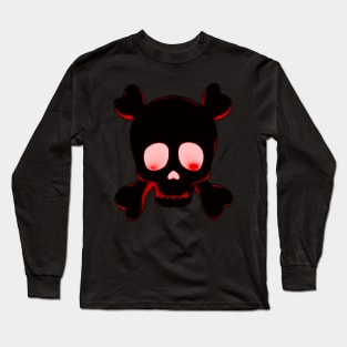 Red Jolly Rodger Long Sleeve T-Shirt
